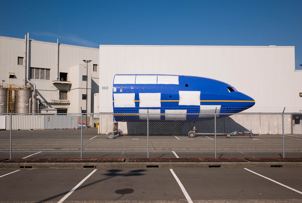 Partial airplane fuselage, Seattle, 2011.